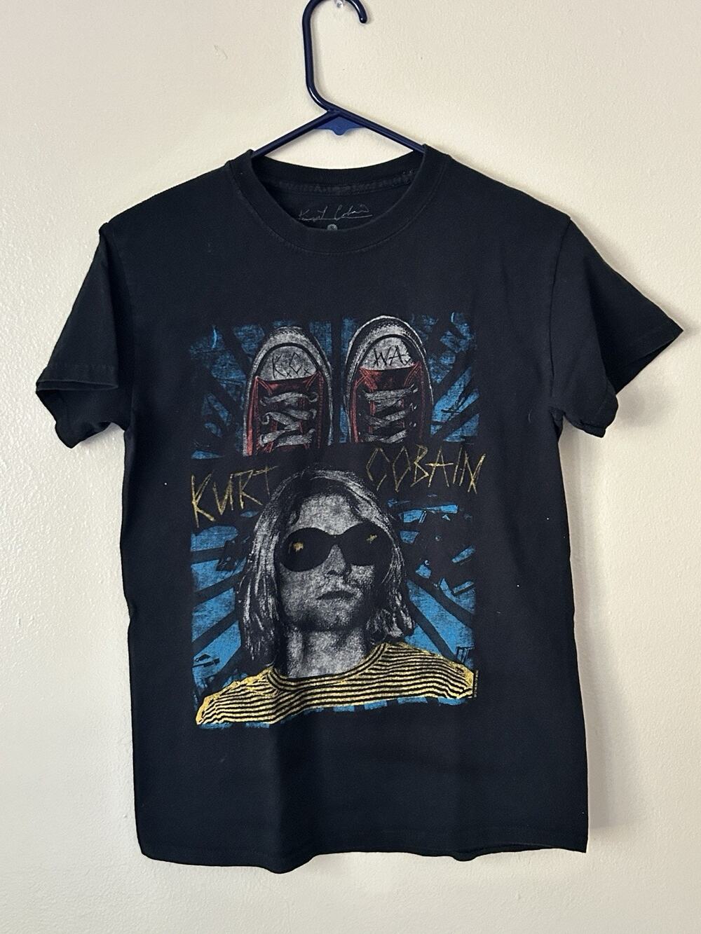 Kurt Cobain Graphic T-Shirt Men's Size S Black Nirvana Rock Band Concert